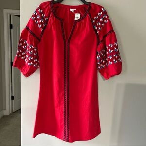 NWT GAP Red Embroidered Women's Dress